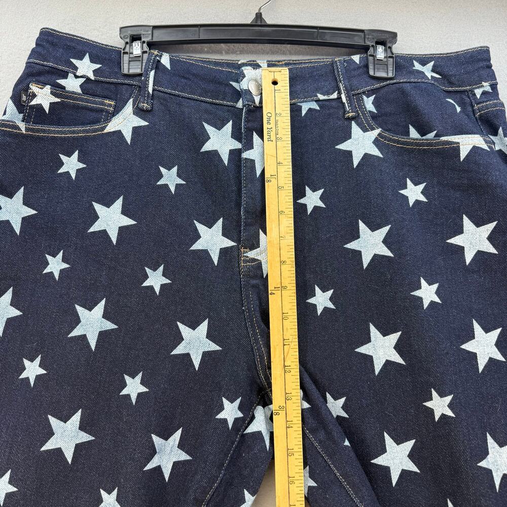 Judy Blue Jeans Women's 20W Dark Blue Star Print Flare Leg Tall Jeans Patriotic - Picture 13 of 15